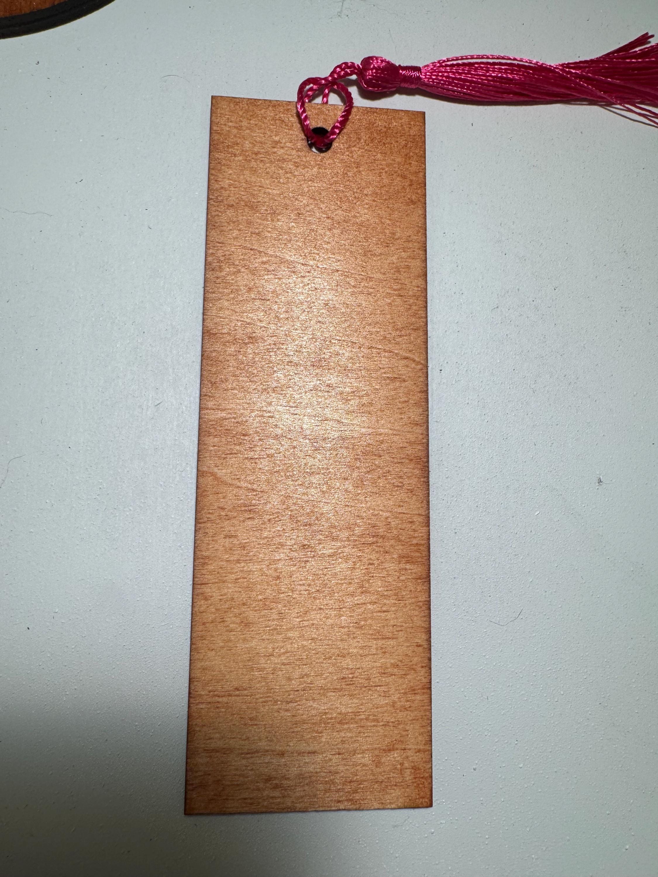 Personalized Wooden Bookmark  Laser Engraved with Tassel