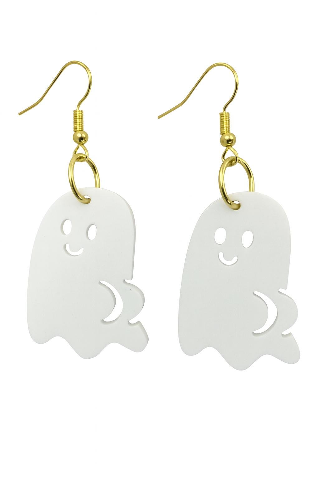 Acrylic Ghost Earrings: Lightweight Laser Cut Halloween Jewelry