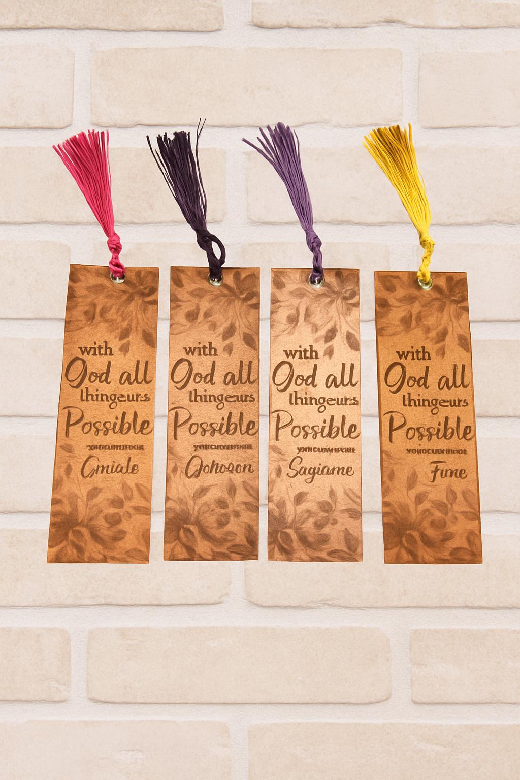 Personalized Wooden Bookmark  Laser Engraved with Tassel